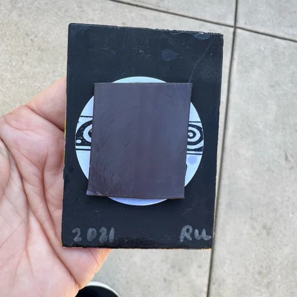 ACEO miniature, painting and magnet. Handmade whimsical sun with mini easel - Picture 3 of 3